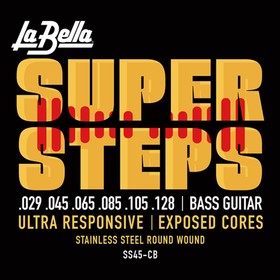 

Комплект струн для 6-струнной бас-гитары SS45-CB Super Steps сталь, 29-128