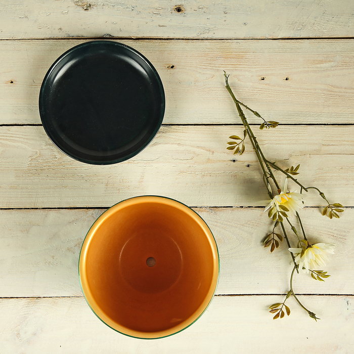 Кашпо "Бархат" бирюзовое 1 л