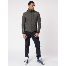 

Ветровка мужская с капюшоном цвета хаки, размер 54