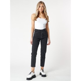 

Джинсы женские прямые с высокой посадкой тёмно-серого цвета, размер 44-46