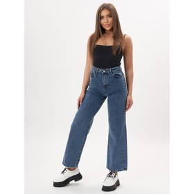 

Джинсы клёш женские с высокой талией синего цвета, размер 46-48