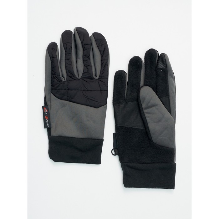 Перчатки спортивные мужские демисезонные тёмно-серого цвета, размер 12