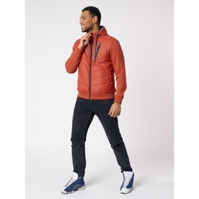 

Толстовка с капюшоном мужская на молнии оранжевого цвета, размер 54