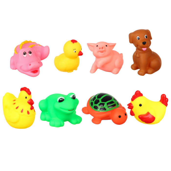 Набор игрушек для игры в ванне «Друзья», 8 шт, цвет МИКС