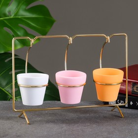 

Набор кашпо керамических "Качели" 3шт, 17х24см