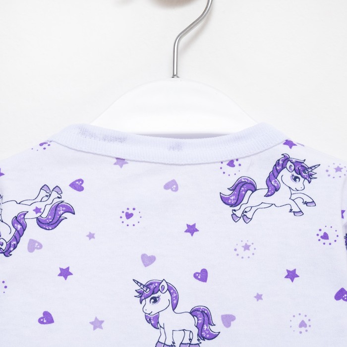 фото Комбинезон детский, цвет белый/фиолетовый, рост 80 см детская линия