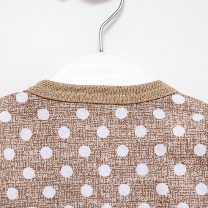 фото Комбинезон детский, цвет бежевый/горох, рост 62 см детская линия