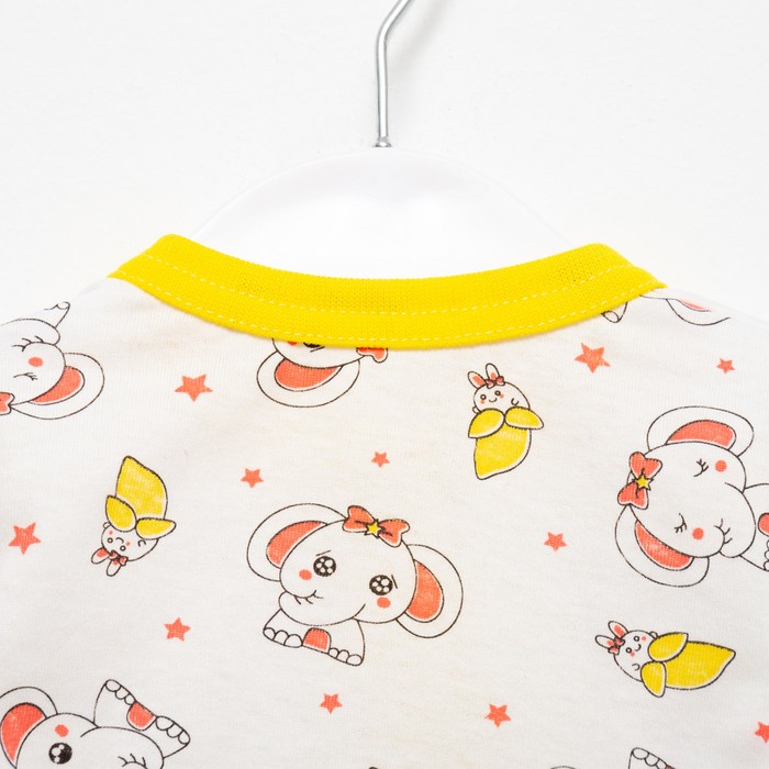 фото Комбинезон детский, цвет белый/слонёнок, рост 68 см детская линия