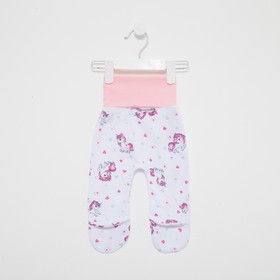 

Ползунки детские, цвет белый/розовый, рост 62 см