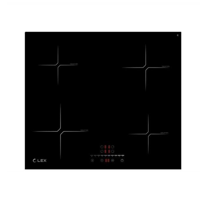 Варочная поверхность Lex EVI 640-2 BL, индукционная, 4 конфорки, сенсор, чёрная