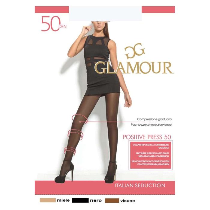 фото Колготки женские glamour positive press 50 цвет чёрный (nero), р-р 4