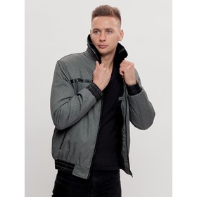 

Куртка классическая с мехом мужская серого цвета, размер 52