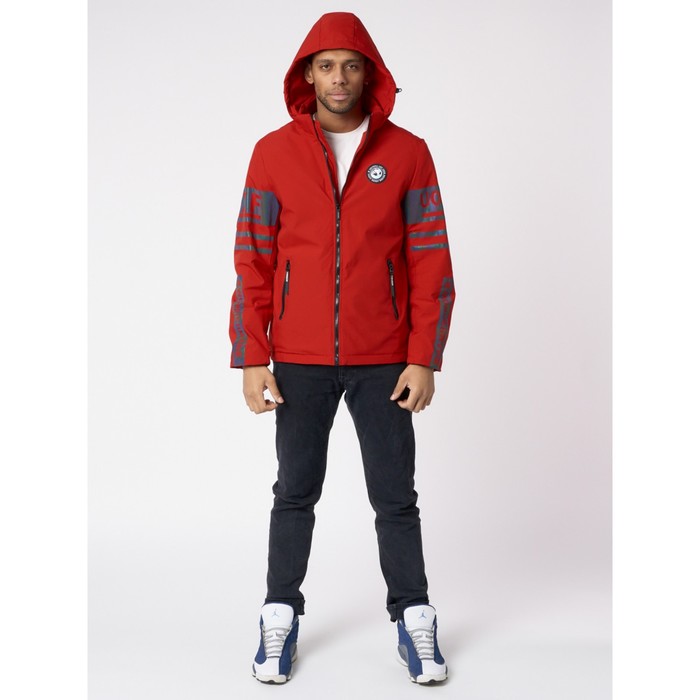 фото Куртка мужская с капюшоном красного цвета, размер 48 mtforce