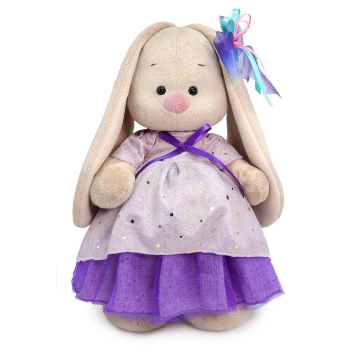 фото Мягкая игрушка «зайка ми в платье с блестками», 25 см