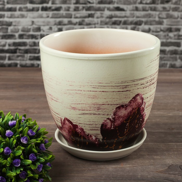 Кашпо "Клён" сиреневое 2,5 л