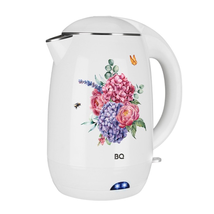 Чайник электрический BQ KT1702P, 1.8 л, 2200 Вт, цветы чайник bq kt1702p белый цветы