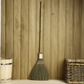 Веник рисовый с бамбуковой ручкой, 30х80 см