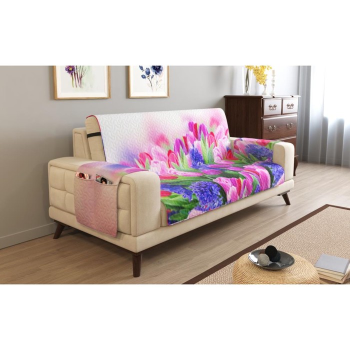фото Дивандек на 2х местный диван с подлокотниками, размер 135x165 см + 30 см клапан стильный дом