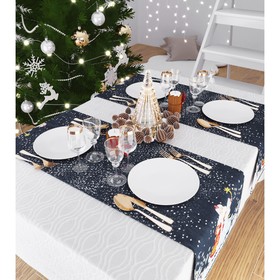 Дорожка на стол «Дед Мороз и Снегурочка», размер 140x40 см Ош