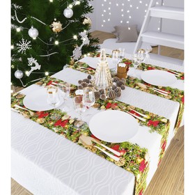 Дорожка на стол «Рождественский венок», размер 140x40 см Ош