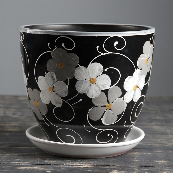 Кашпо "Фиалка" чёрное 5 л