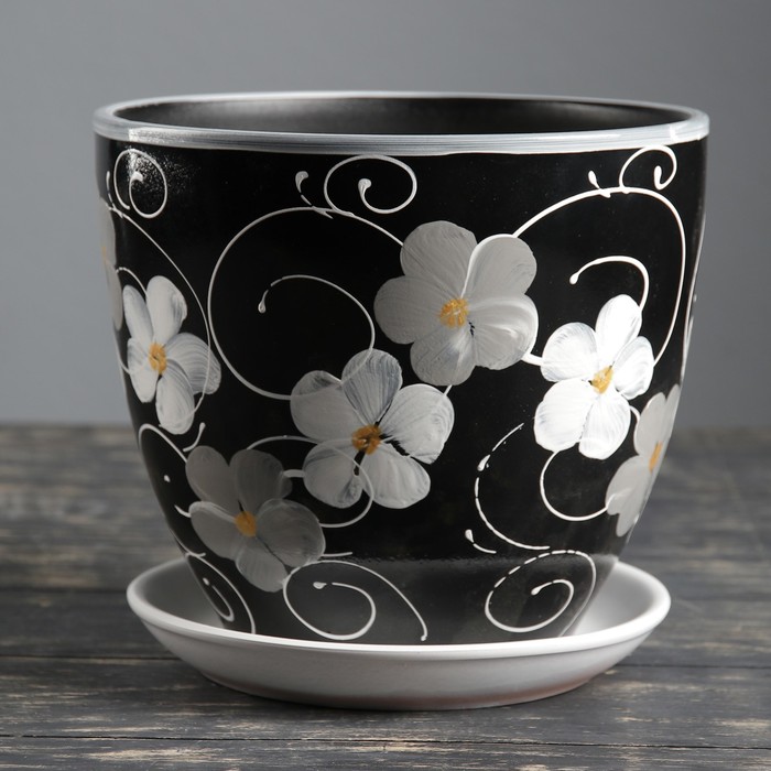 Кашпо "Фиалка" чёрное 5 л