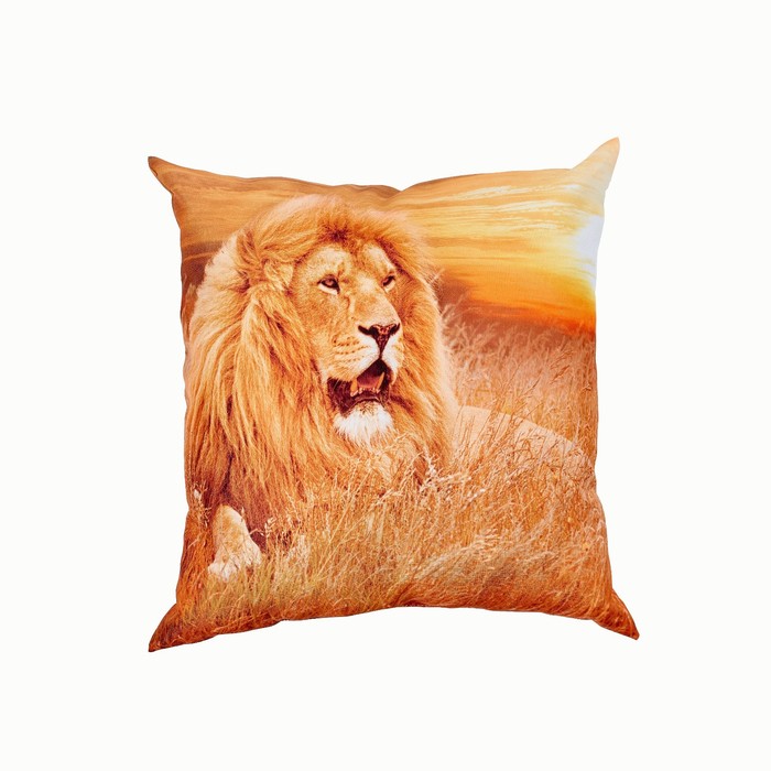 фото Подушка декоративная «король лев», размер 40x40 см сирень