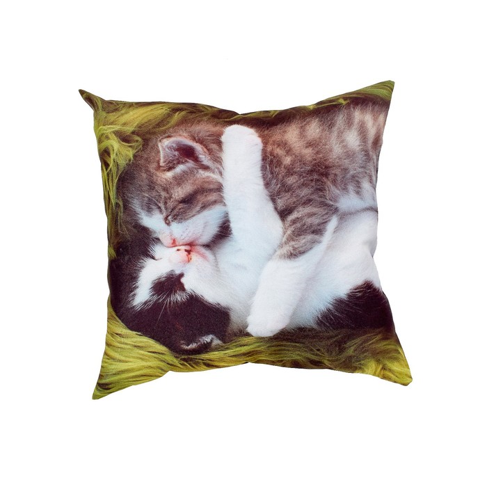 фото Подушка декоративная «котята», размер 40x40 см сирень