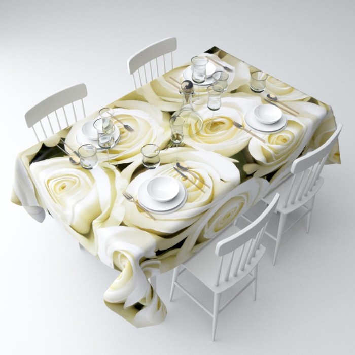 фото Скатерть «душистые розы», размер 140x220 см сирень