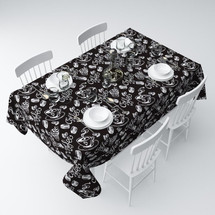 фото Скатерть «чёрный кофе», размер 140x120 см сирень
