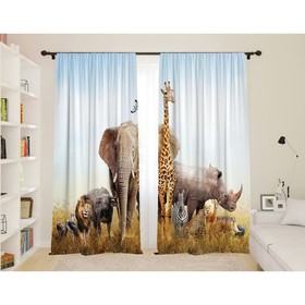 

Фотошторы для детской «Мадагаскар», размер 145x260 см, 2 шт