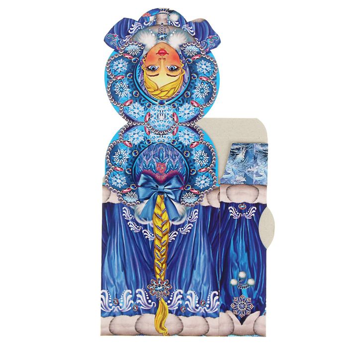 Подарочная коробка "Снегурочка" мини, сборная, 12,5 х 7,5 х 15 см