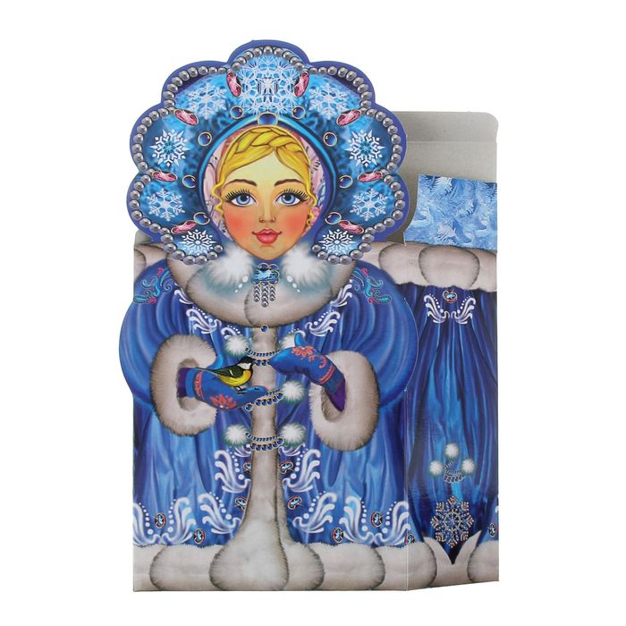 Подарочная коробка "Снегурочка" большая, сборная, 14,5 х 6,5 х 19,5 см