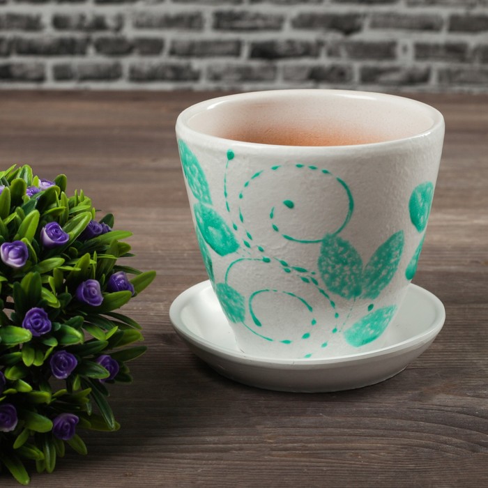 Кашпо "Лазурит" зелёное 0,4 л