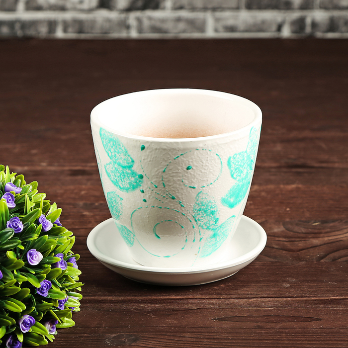 Кашпо "Лазурит" зелёное 0,4 л