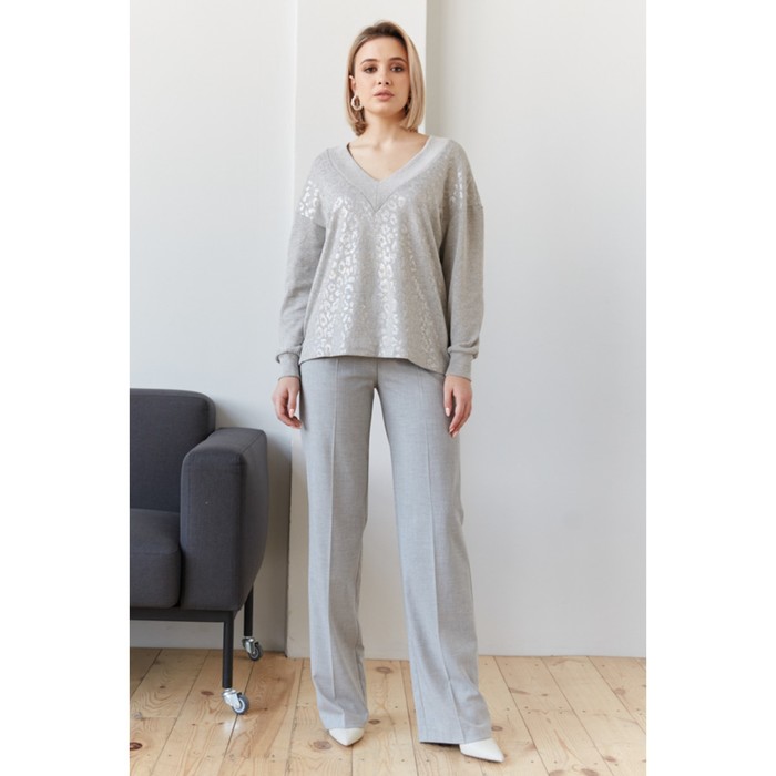 фото Костюм женский: брюки и джемпер, размер 48, цвет серый eliseeva olesya