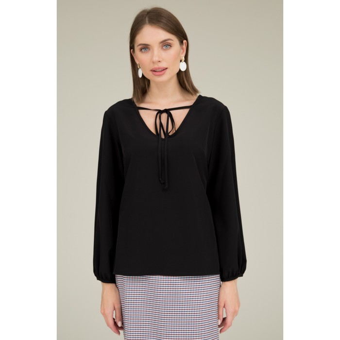 Блуза женская, размер 50, цвет черный 60606