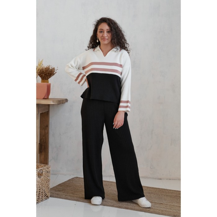 фото Костюм женский: брюки и джемпер, размер l, цвет черный eliseeva olesya
