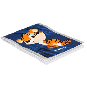 

Блокнот А6, 32 листа в клетку на скрепке "Тигренок", обложка мелованный картон, ВД-лак, блок офсет