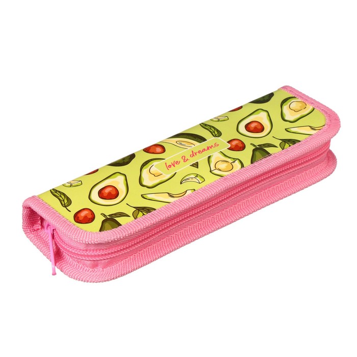 фото Пенал 1 секция, 55 х 205 х 25 мм, calligrata "авокадо", ламинированный картон