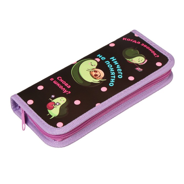 фото Пенал 1 секция, 90 х 195 х 25 мм, calligrata "авокадо", ламинированный картон