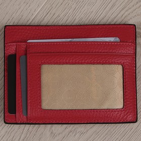 

20121703D Картхолдер с отделом на молнии, 9 карманов для карт, цвет коралловый 12.2х9х1см