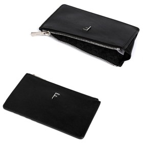 

56017MN Картхолдер с отделом на молнии, 5 карманов для карт, цвет черный 14.5х9х1.5см