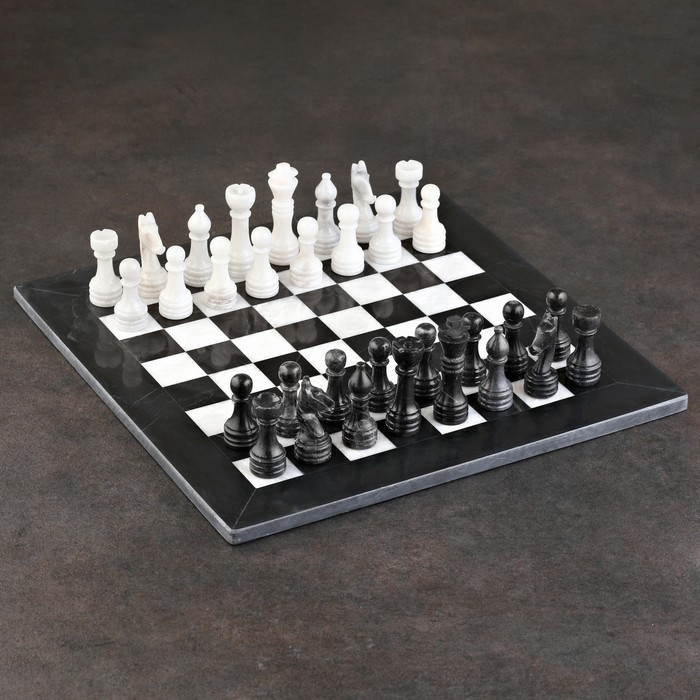 Шахматы «Элит», белый/черный, доска 40х40 см, оникс шахматы элит белый черный доска 40х40 см оникс