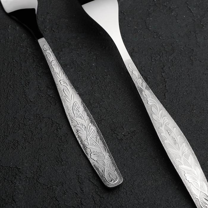 фото Вилка столовая «уралочка», h=19,5 см, толщина 2 мм, цвет серебряный добросталь (нытва)