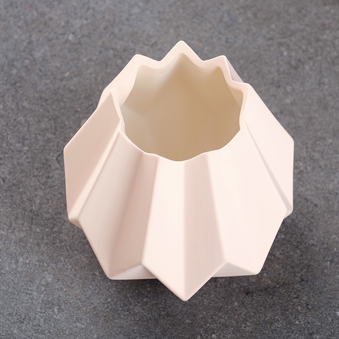 Кашпо керамическое Треугольники 14*7*7см, розовое