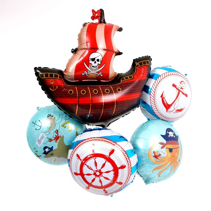 Букет из шаров «Пиратский», фольга, набор 5 шт. букет из шаров спанч боб