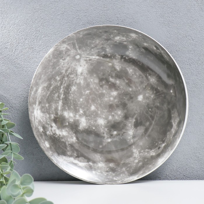 фото Тарелка декоративная керамика панно "солнечная система. луна" d=20,5 см