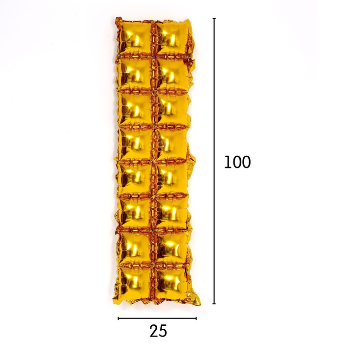Панно фольгированное 37 х 142 см, 2 ряда, цвет золотой