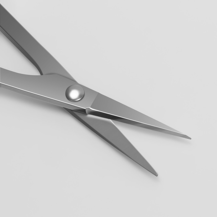Ножницы маникюрные, прямые, 9,6 см, с колпачком-пилкой, цвет серебристый/серый